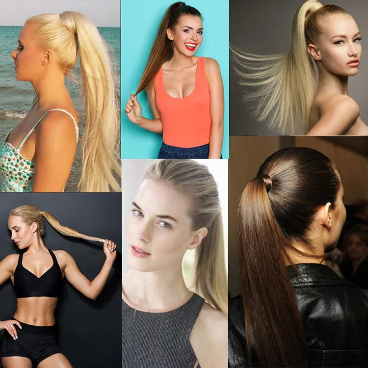 2H30# Invisible Seamless Bandage-style  Wig Long Straight Hair Wig Ponytail, 2H30#