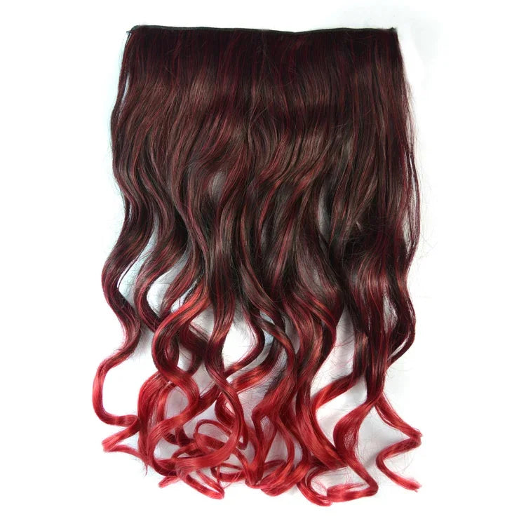 Extension de cheveux sans couture pièce unique Dégradé de couleur Grande vague Boucle longue Type clip Postiche, HCB2577