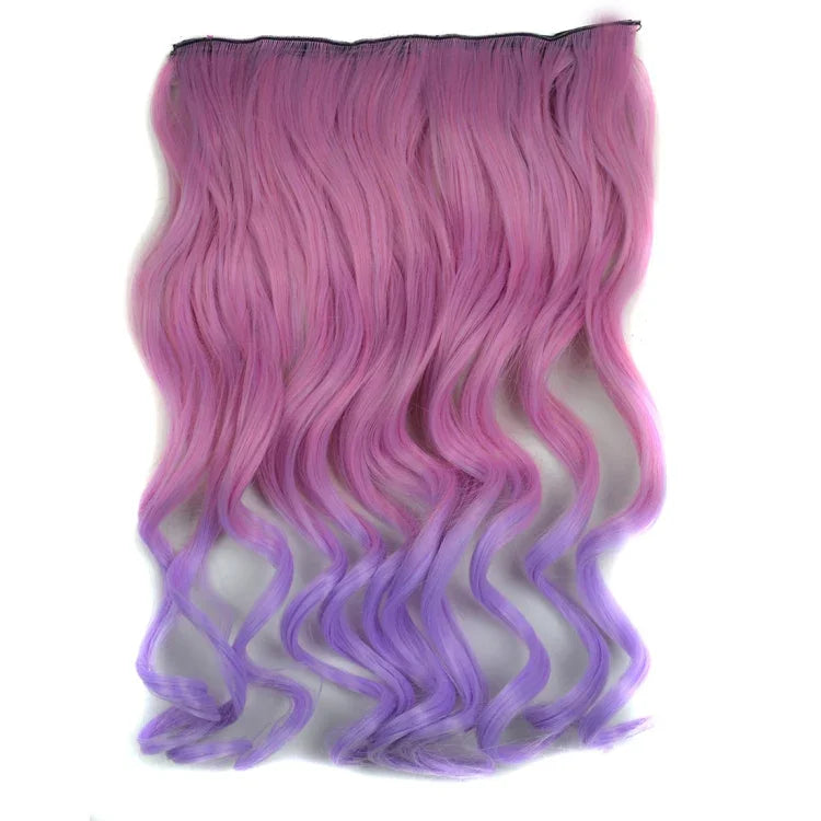 Extension de cheveux sans couture en une pièce Dégradé de couleur Grande vague Longue boucle Type pince Postiche, HCB257733