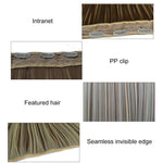 Perruque pièce unique sans couture cinq clips 4B# Perruque longue raide, 4B#