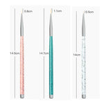 Set de 3 stylos pour dessin d'ongles, outils de pointillage, pinceaux accessoires pour nail art, ensemble de crayons pour ongles