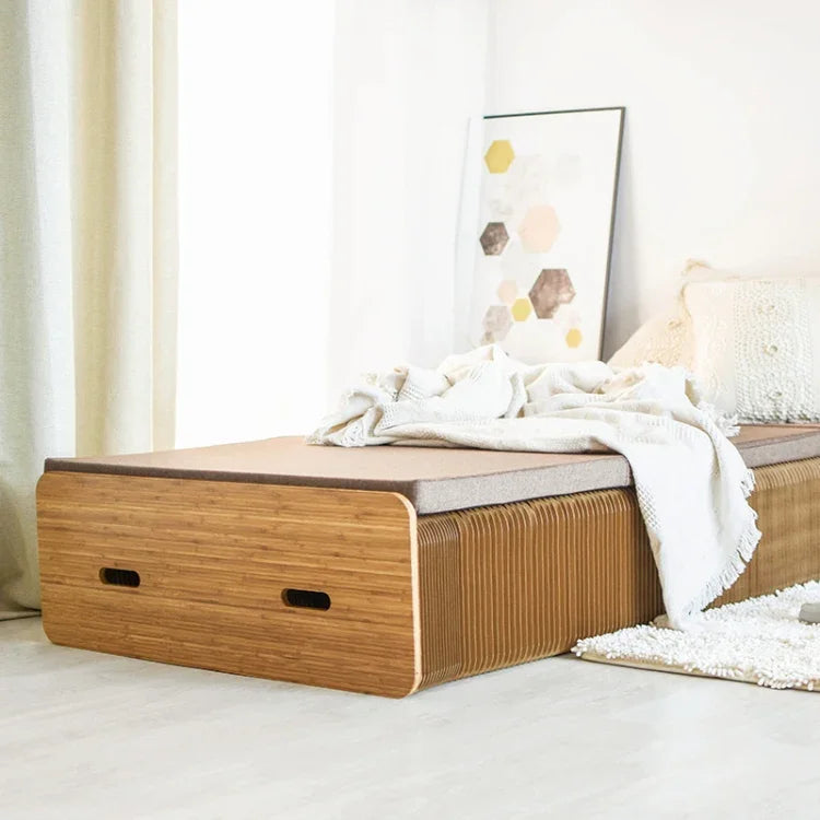 Lit simple pliant créatif, taille : largeur : 200x90cm, taille : largeur : 200x90cm (gris), taille : largeur : 200x90cm (marron)