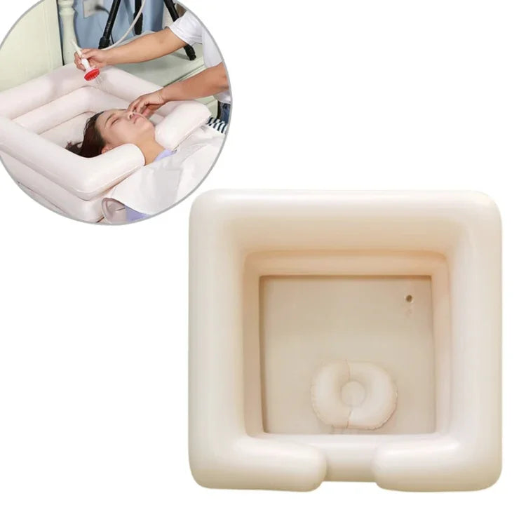 Bassin de lavage gonflable carré portable en PVC pour soins à domicile, bac à shampooing gonflable