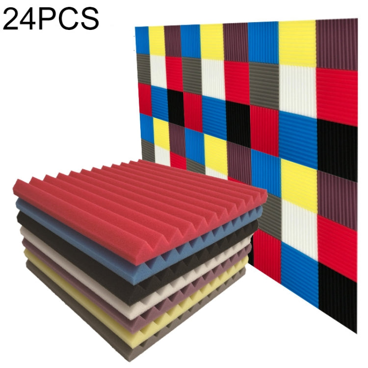 24 pièces mousse acoustique pour studio d'enregistrement salle de batterie, livraison couleur aléatoire, 24 pièces