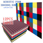 24 pièces mousse acoustique pour studio d'enregistrement salle de batterie, livraison couleur aléatoire, 24 pièces