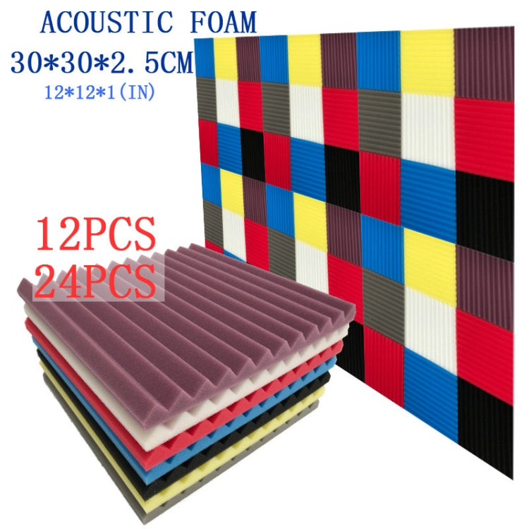 24 pièces mousse acoustique pour studio d'enregistrement salle de batterie, livraison couleur aléatoire, 24 pièces