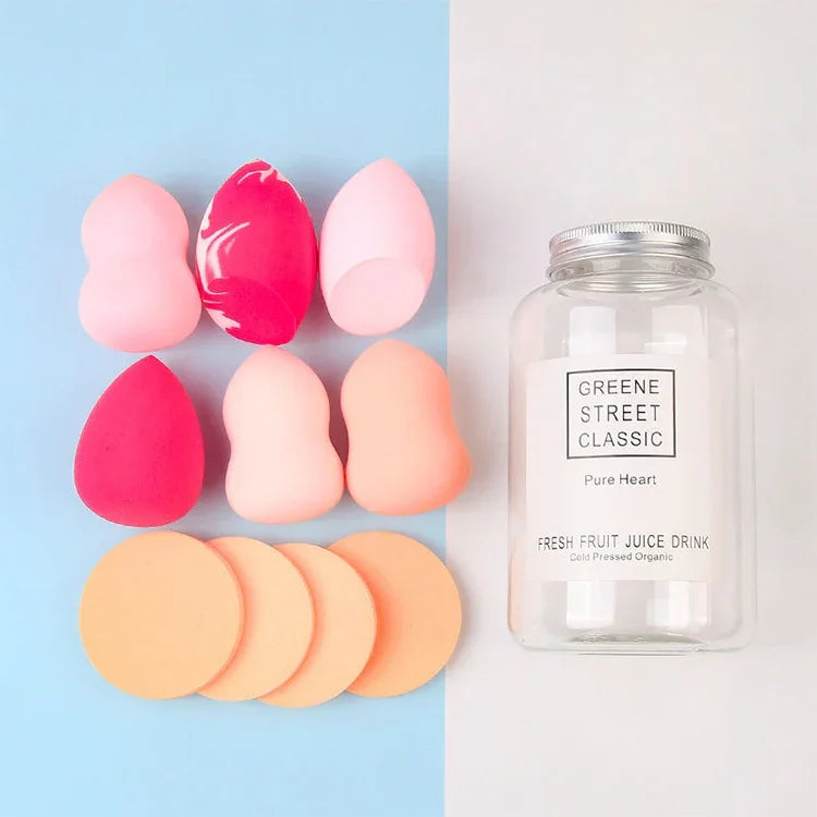 Set de Houppettes Cosmétiques Éponge Douce en Bouteille, Livraison Couleur Aléatoire