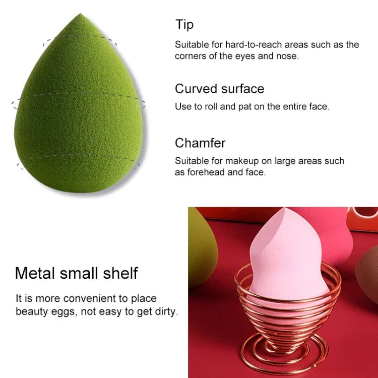 Ensemble de 4 éponges de maquillage douces en forme de calebasse et de goutte d'eau