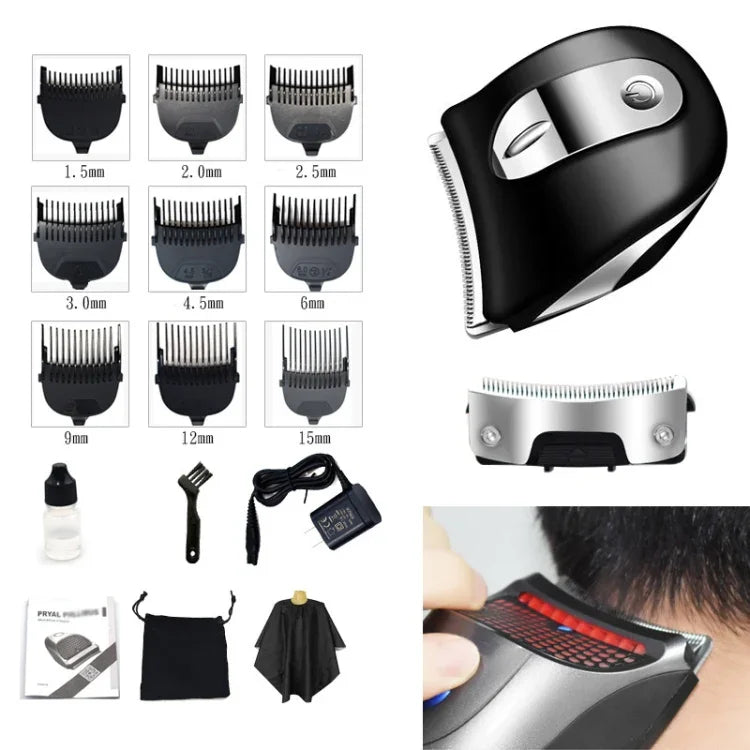 Rasoir électrique pour homme HJ-2019 avec tondeuse autoportante, avec chiffon + éponge + tête de coupe de rechange, version standard, prise CN, avec chiffon + éponge + tête de coupe de rechange