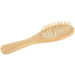 Peigne à cheveux de massage en bois naturel avec base en caoutchouc et brosse en bois, Taille : Petit, Petit (blanc)