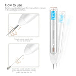 XPREEN XPRE051 Stylo professionnel sans fil rechargeable pour l'élimination des grains de beauté, taches de rousseur, taches sombres, tatouages, verrues, et des excroissances cutanées, avec écran LED et projecteur