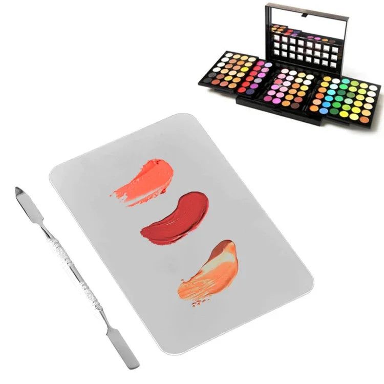 Palette de maquillage carrée en acier inoxydable taille S, 115*75mm