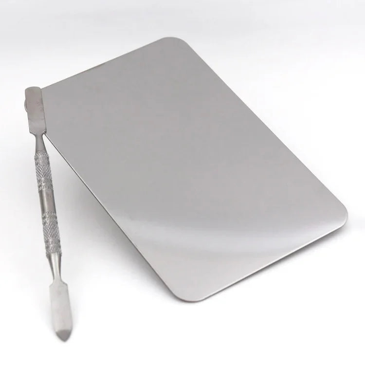 Palette de maquillage carrée en acier inoxydable taille S, 115*75mm