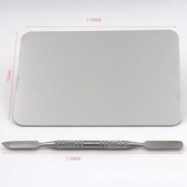 Palette de maquillage carrée en acier inoxydable taille S, 115*75mm