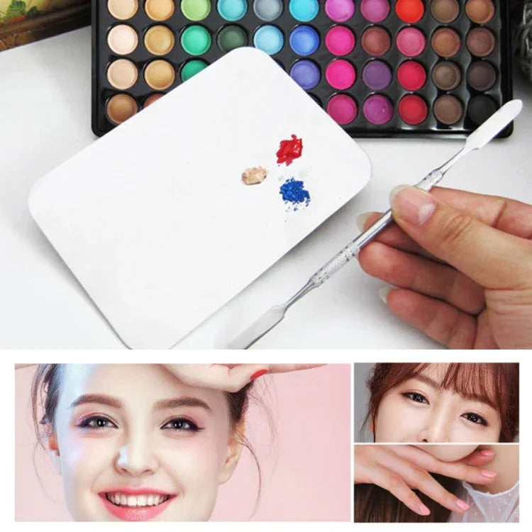 Palette de maquillage carrée en acier inoxydable taille S, 115*75mm