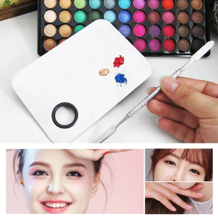 Palette de maquillage carrée en acier inoxydable taille L, 150*100mm