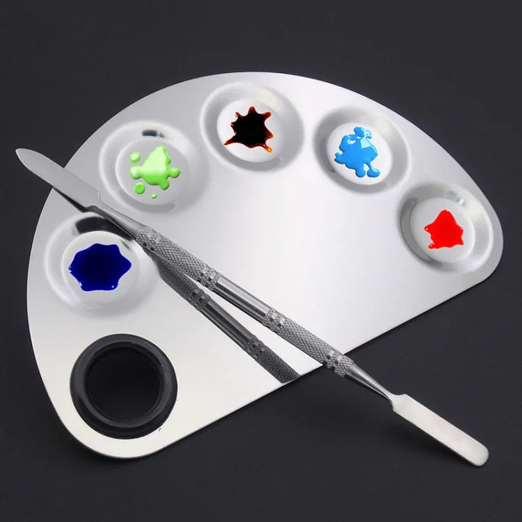 Palette de maquillage demi-cercle en acier inoxydable 156x100mm, 156*100mm