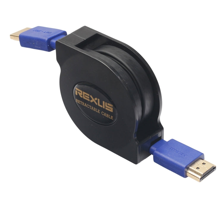 Câble plat rétractable HDMI 1.4 (1080P) 1,8 m avec connecteurs plaqués or HDMI mâle vers HDMI mâle, longueur : 1,8 m