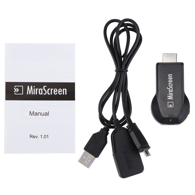 Dongle récepteur d'affichage WiFi MiraScreen / Miracast Airplay DLNA, appareil de mise en miroir sans fil avec câble USB 2 en 1