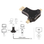 Adaptateur D63A DisplayPort + Mini DP + UCB-C / Type-C mâle vers HDMI femelle 3 en 1, D63A