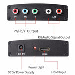 Convertisseur adaptateur vidéo HDMI vers YPbPr HD 1080P et audio R/L, HDMI vers YPbPr+R/L