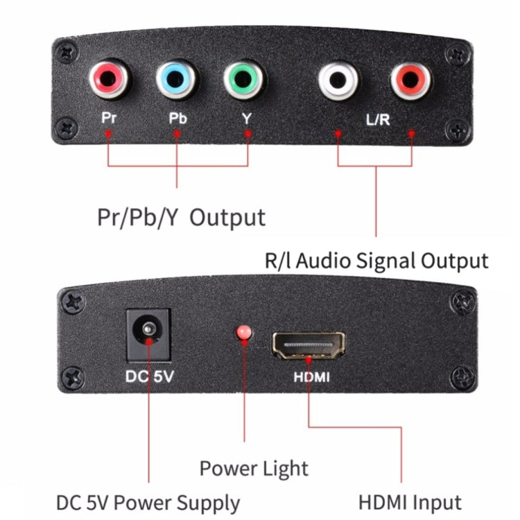 Convertisseur adaptateur vidéo HDMI vers YPbPr HD 1080P et audio R/L, HDMI vers YPbPr+R/L