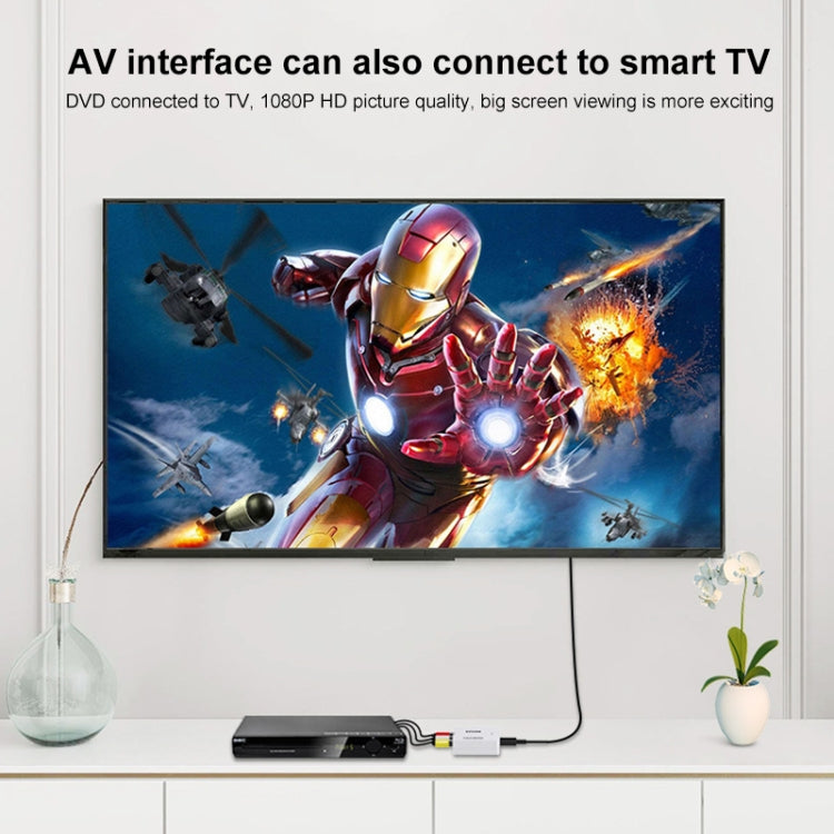 Convertisseur adaptateur mini AV CVBS/L+R audio vers HDMI HOWEI HW-2105, supporte scaler 1080P, HW-2105 AV vers HDMI