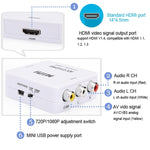 Convertisseur adaptateur mini AV CVBS/L+R audio vers HDMI HOWEI HW-2105, supporte scaler 1080P, HW-2105 AV vers HDMI
