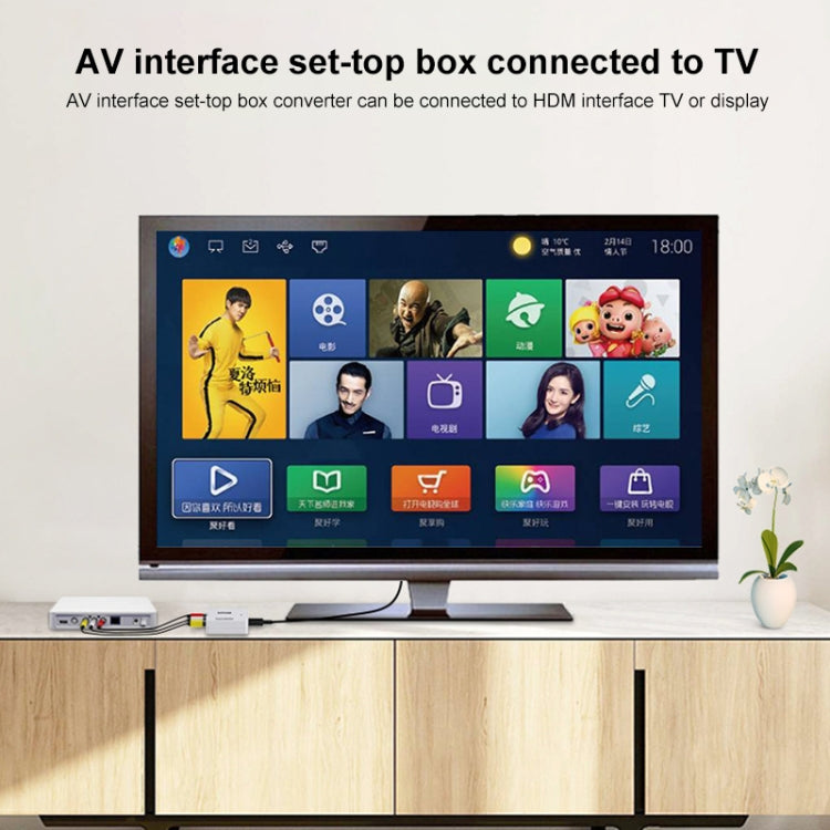 Convertisseur adaptateur mini AV CVBS/L+R audio vers HDMI HOWEI HW-2105, supporte scaler 1080P, HW-2105 AV vers HDMI