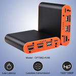 Extendeur HDMI OPT882-KVM (récepteur et émetteur) à fibre optique avec port USB et fonction KVM, distance de transmission : 20 km, OPT882-KVM