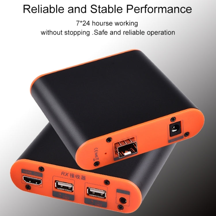 Extendeur HDMI OPT882-KVM (récepteur et émetteur) à fibre optique avec port USB et fonction KVM, distance de transmission : 20 km, OPT882-KVM