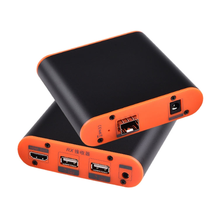 Extendeur HDMI OPT882-KVM (récepteur et émetteur) à fibre optique avec port USB et fonction KVM, distance de transmission : 20 km, OPT882-KVM