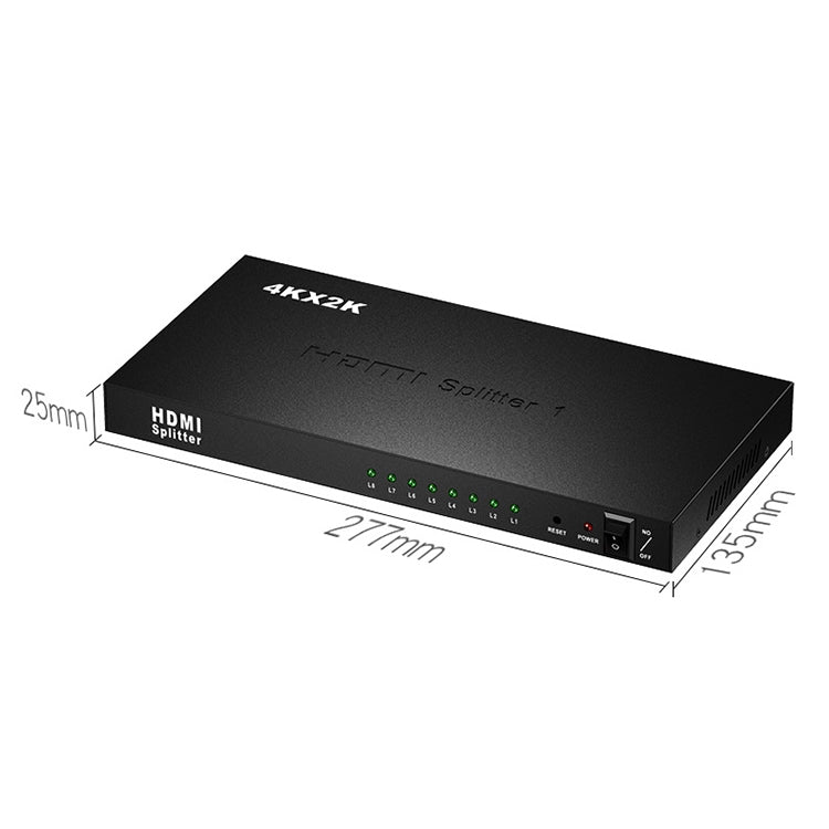 Répartiteur HDMI 1 x 8 Full HD 1080P avec interrupteur, supporte 3D et 4K x 2K