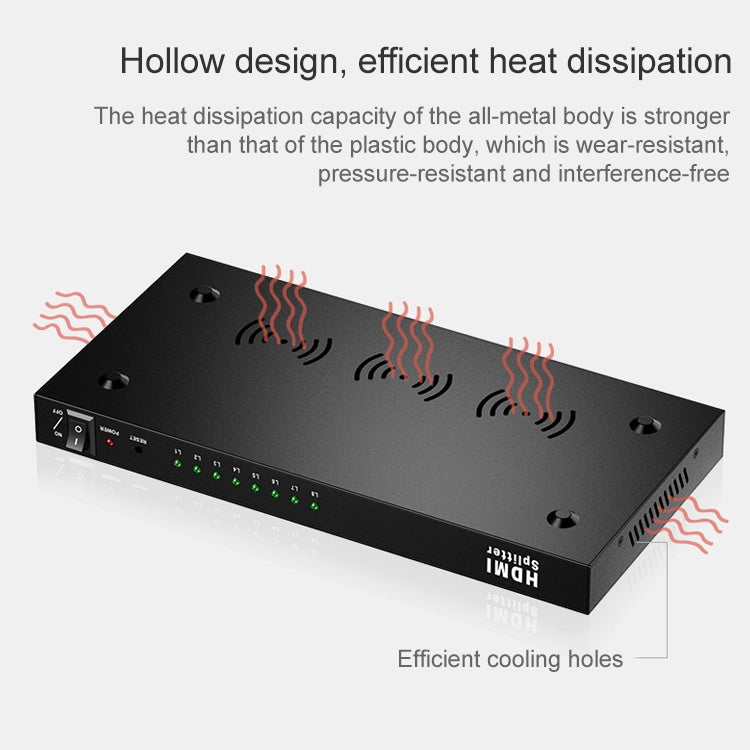 Répartiteur HDMI 1 x 8 Full HD 1080P avec interrupteur, supporte 3D et 4K x 2K