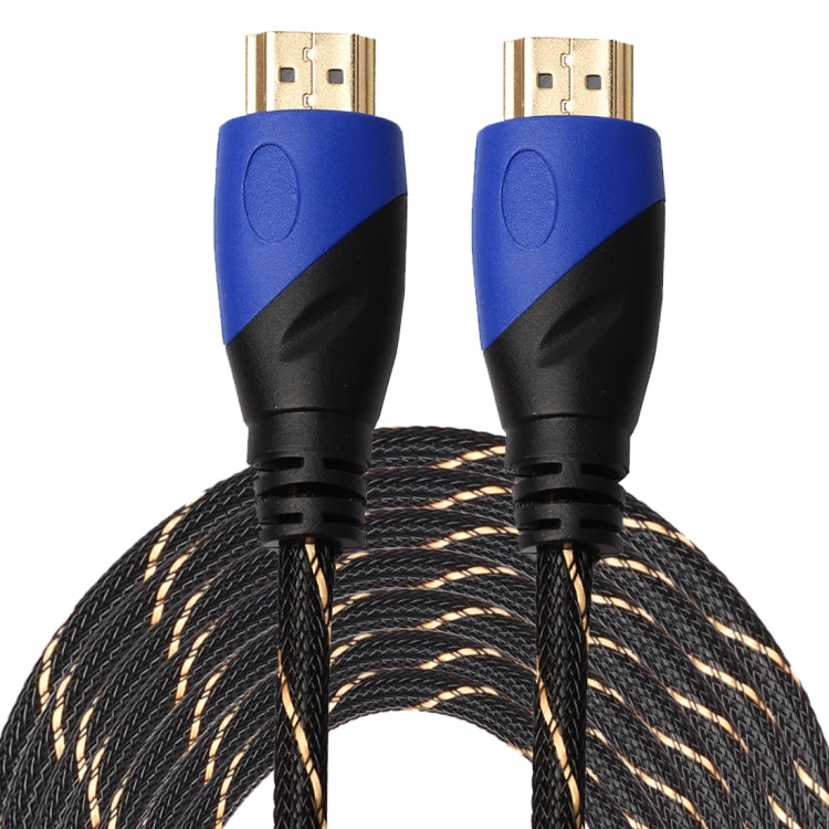 Câble adaptateur connecteur audio-vidéo HDMI mâle vers HDMI mâle 15 m, version HDMI 1.4 1080P, gaine tressée bleu noir, longueur : 15 m