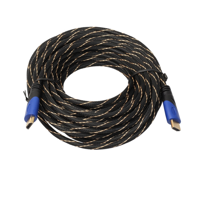 Câble adaptateur connecteur audio-vidéo HDMI mâle vers HDMI mâle 15 m, version HDMI 1.4 1080P, gaine tressée bleu noir, longueur : 15 m