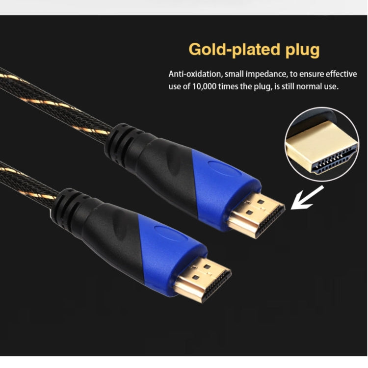 Câble adaptateur connecteur audio-vidéo HDMI mâle vers HDMI mâle 15 m, version HDMI 1.4 1080P, gaine tressée bleu noir, longueur : 15 m