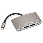 1040KEY Adaptateur Convertisseur Multi-fonctions 8 Broches vers USB + Type-C / USB-C + OTG, 1040KEY