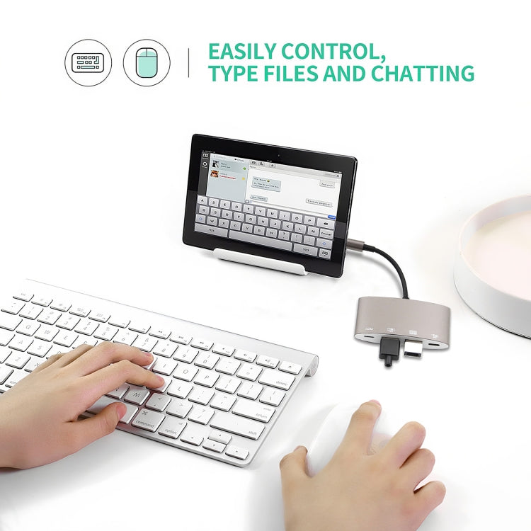 1040KEY Adaptateur Convertisseur Multi-fonctions 8 Broches vers USB + Type-C / USB-C + OTG, 1040KEY