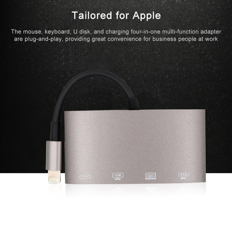 1040KEY Adaptateur Convertisseur Multi-fonctions 8 Broches vers USB + Type-C / USB-C + OTG, 1040KEY