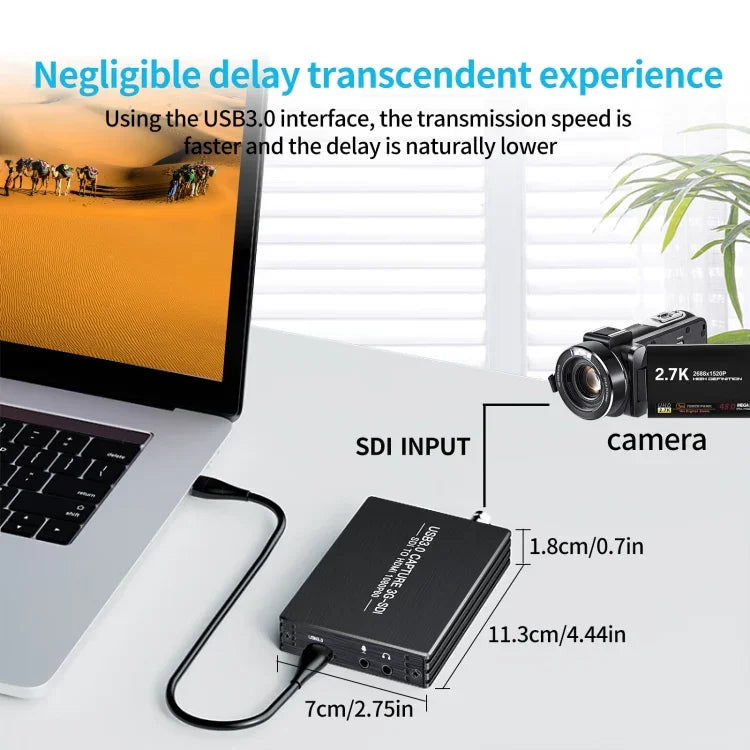 NK-M006 Convertisseur Full HD 1080P HDMI vers SDI + sortie USB 3.0, SDI + USB 3.0