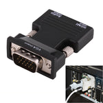 Convertisseur HDMI femelle vers VGA mâle avec sortie audio, adaptateur pour projecteur, moniteur, téléviseur, HDMI vers VGA+Audio