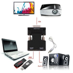 Convertisseur HDMI femelle vers VGA mâle avec sortie audio, adaptateur pour projecteur, moniteur, téléviseur, HDMI vers VGA+Audio