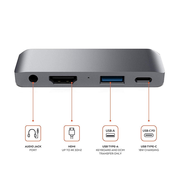 HW-TC29 Hub multifonction 4 en 1 Type-C / USB-C, adaptateur d'extension pour iPad Pro