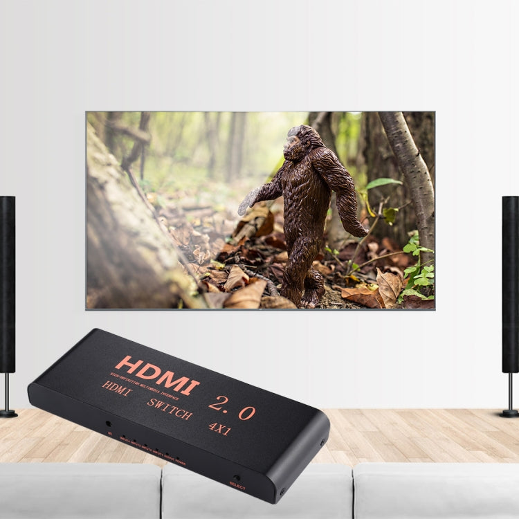 Commutateur HDMI 2.0 4X1 4K/60Hz avec télécommande, prise EU, 4X1