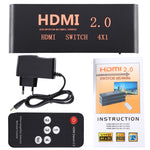 Commutateur HDMI 2.0 4X1 4K/60Hz avec télécommande, prise EU, 4X1