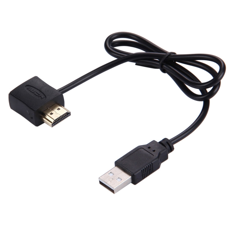 Câble adaptateur HDMI femelle + HDMI mâle vers USB 2.0 mâle de 50 cm, HDMI femelle + mâle