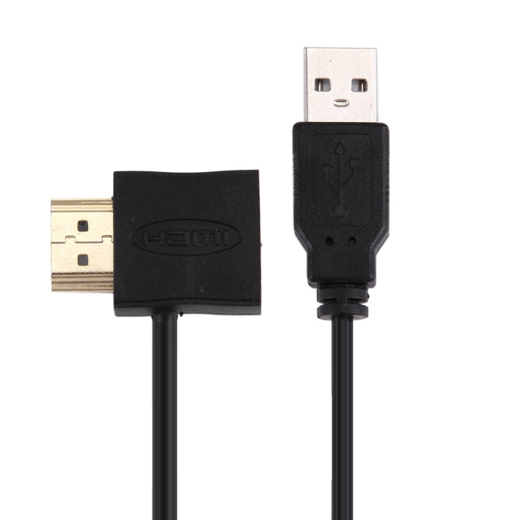 Câble adaptateur HDMI femelle + HDMI mâle vers USB 2.0 mâle de 50 cm, HDMI femelle + mâle