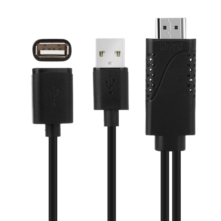 Câble adaptateur USB mâle + USB 2.0 femelle vers HDMI de téléphone à téléviseur HD