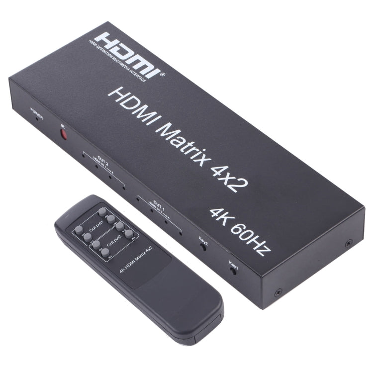 Commutateur matrice HDMI 4x2 / répartiteur avec télécommande, support ARC / MHL / 4Kx2K / 3D, 4 ports HDMI entrée, 2 ports HDMI sortie, support ARC / MHL / 4Kx2K / 3D